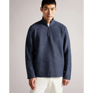 TED  BAKER LONDON | MILLOM TEXTURED HALF ZIP SWEATSHIRT